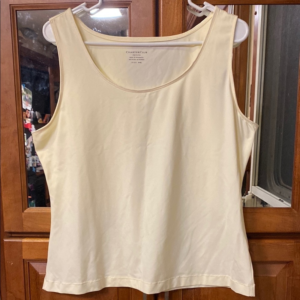 Charter Club Women's Light Yellow PXL Tank Top